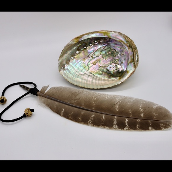 Cleansing feather + abalone shell - Picture 1 of 4